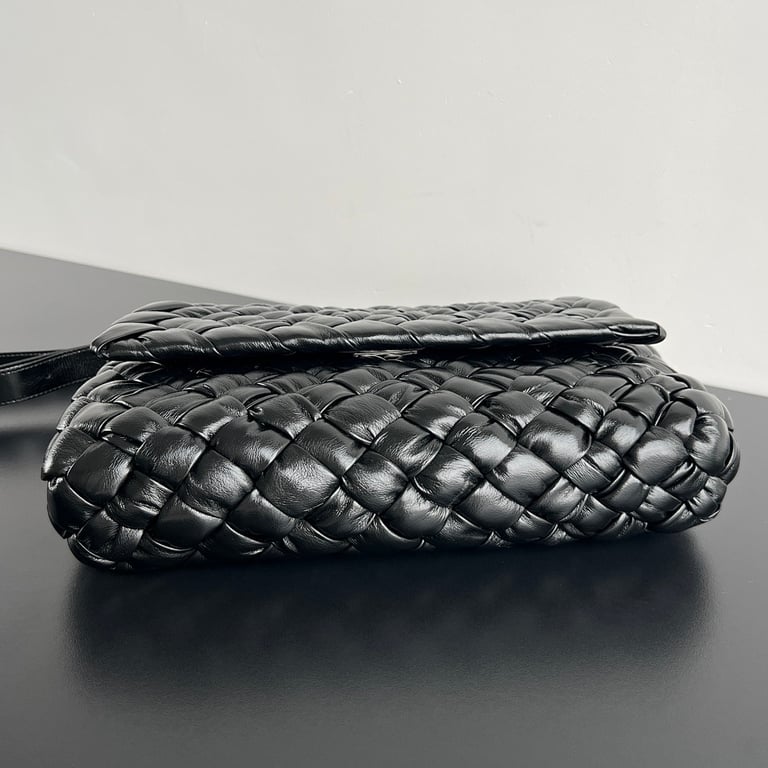 Bottega Veneta Rumple Shoulder Bag Black - 11