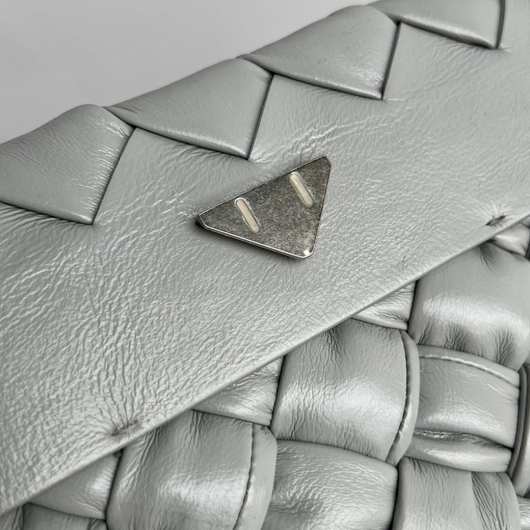 Bottega Veneta Rumple Woven Leather Bag Grey - 2