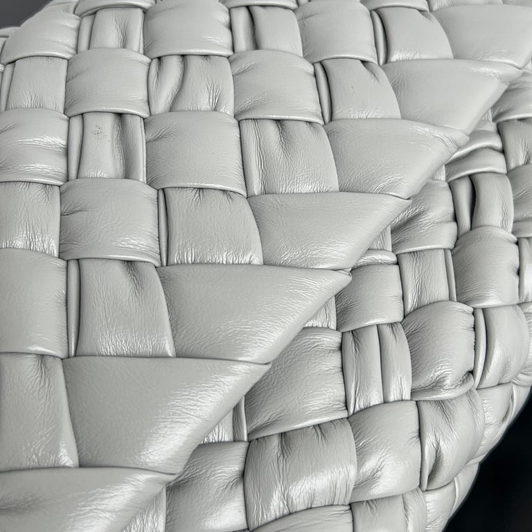 Bottega Veneta Rumple Woven Leather Bag Grey - 3