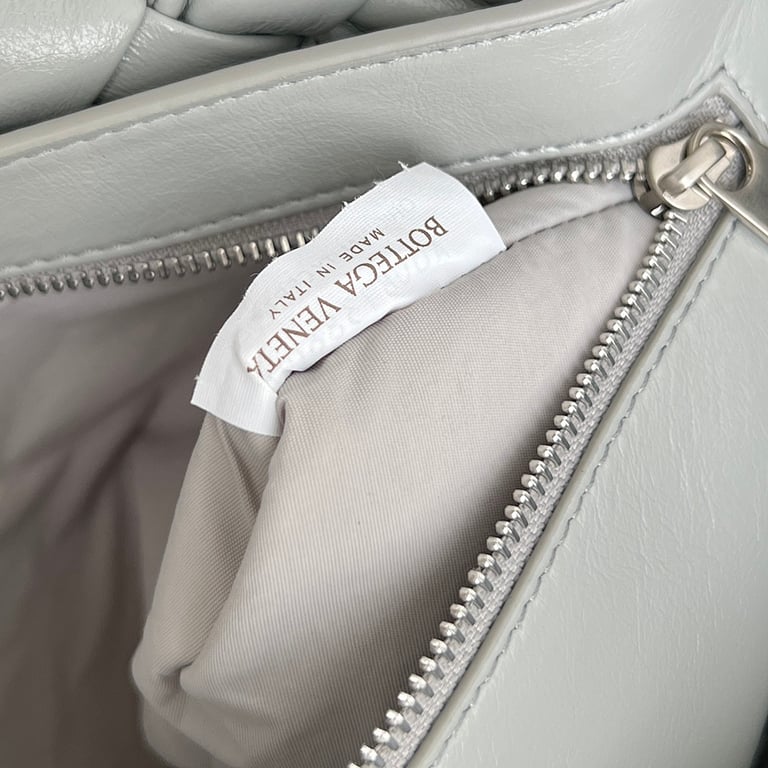 Bottega Veneta Rumple Woven Leather Bag Grey - 7