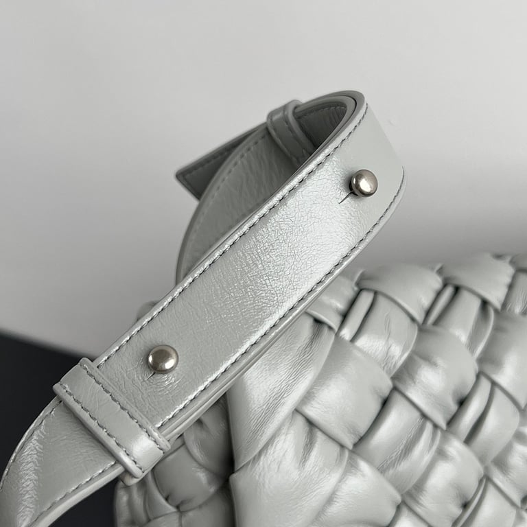 Bottega Veneta Rumple Woven Leather Bag Grey - 9