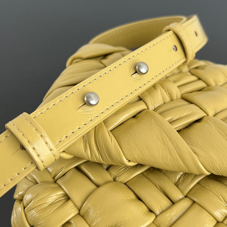 Bottega Veneta Rumple Woven Leather Bag Yellow - 4