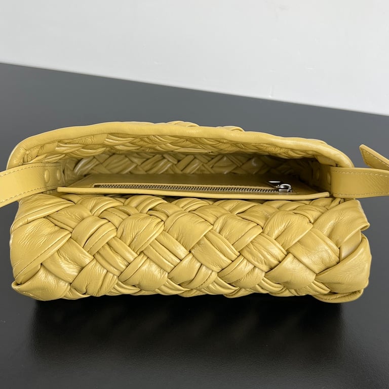 Bottega Veneta Rumple Woven Leather Bag Yellow - 6