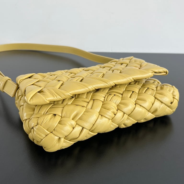 Bottega Veneta Rumple Woven Leather Bag Yellow - 7
