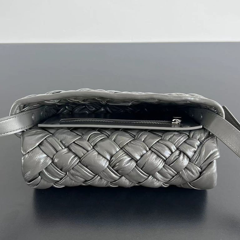 Bottega Veneta Rumple Shoulder Bag Light Graphite 787113 - 5