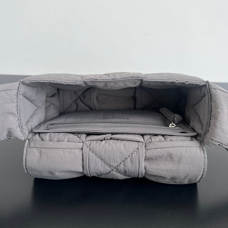 Bottega Veneta Padded Cassette Nylon Bag Grey - 5