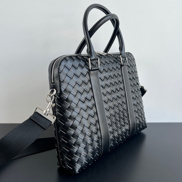 Bottega Veneta Intrecciato Briefcase Black - 7