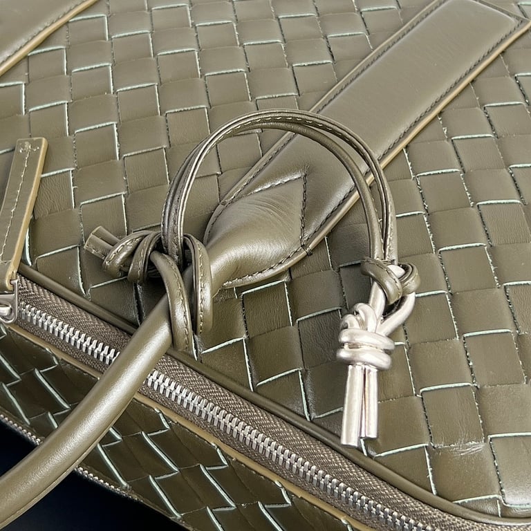 Bottega Veneta Getaway Intrecciato Briefcase Green - 4
