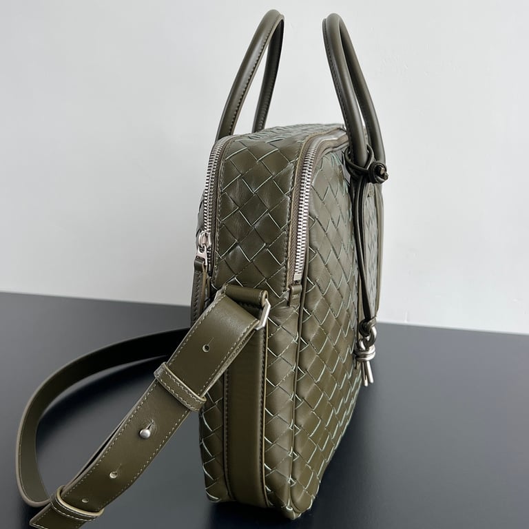 Bottega Veneta Getaway Intrecciato Briefcase Green - 8