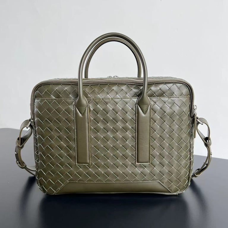 Bottega Veneta Getaway Intrecciato Briefcase Green - 9