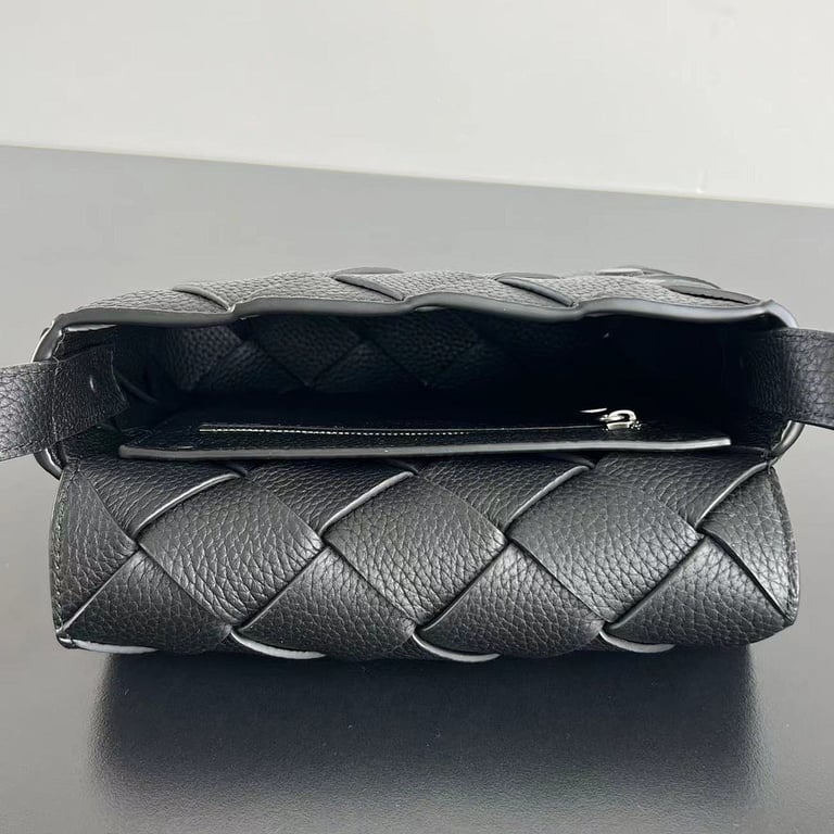 Bottega Veneta Cobble Intrecciato Crossbody Bag Black - 5