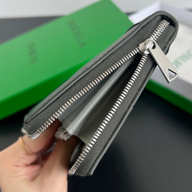 Bottega Veneta Intrecciato Zip Around Wallet Dark Green - 7