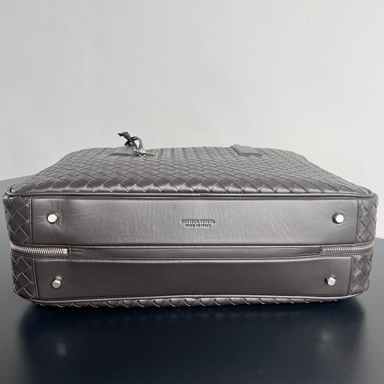Bottega Veneta Intrecciato Travel Bag 765620 Dark Brown - 12