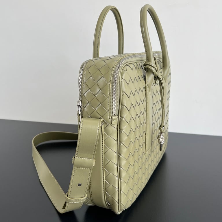 Bottega Veneta Getaway Briefcase Travertine Green - 9