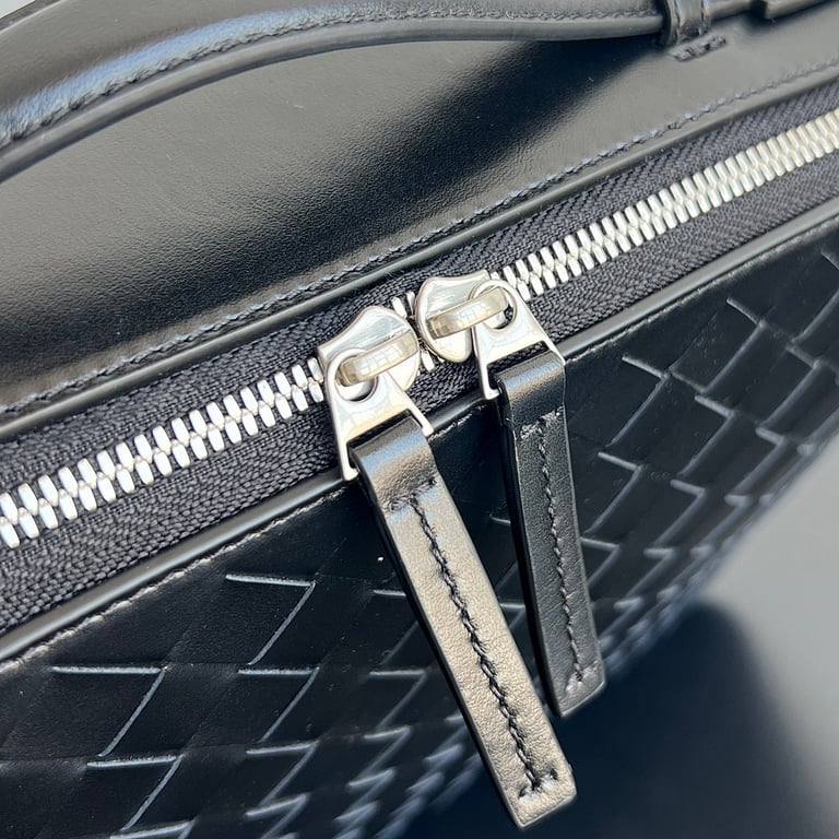 Bottega Veneta Getaway Intrecciato Briefcase Black - 4