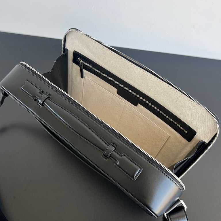 Bottega Veneta Getaway Intrecciato Briefcase Black - 6