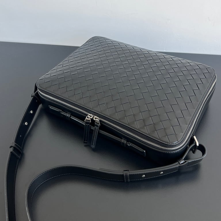 Bottega Veneta Getaway Intrecciato Briefcase Black - 7