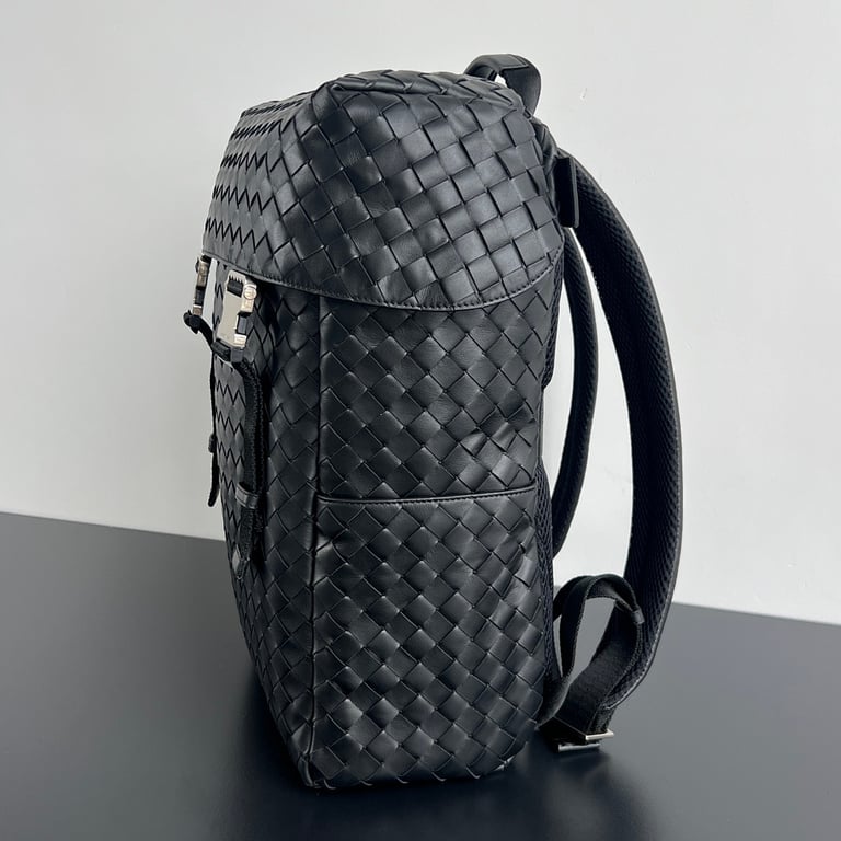 Bottega Veneta Intrecciato Flap Backpack Black - 9