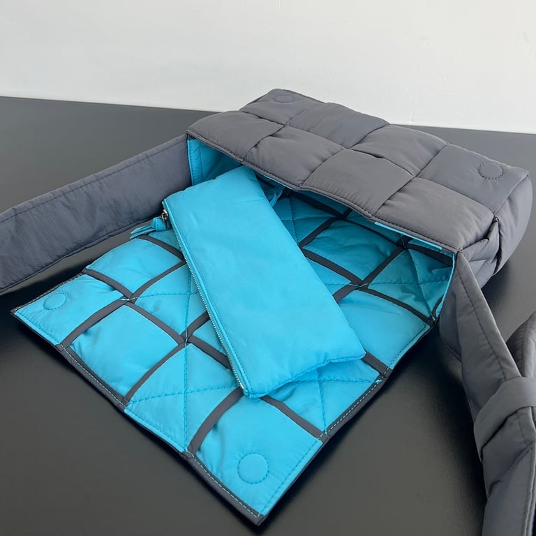 Bottega Veneta Padded Cassette Nylon Grey/Blue - 7