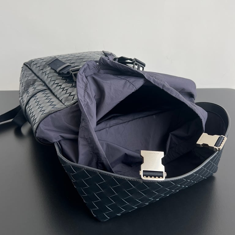 Bottega Veneta 766580 Woven Leather Backpack Space Blue - 6