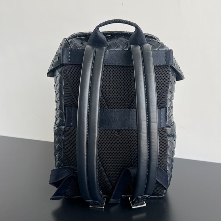 Bottega Veneta 766580 Woven Leather Backpack Space Blue - 8