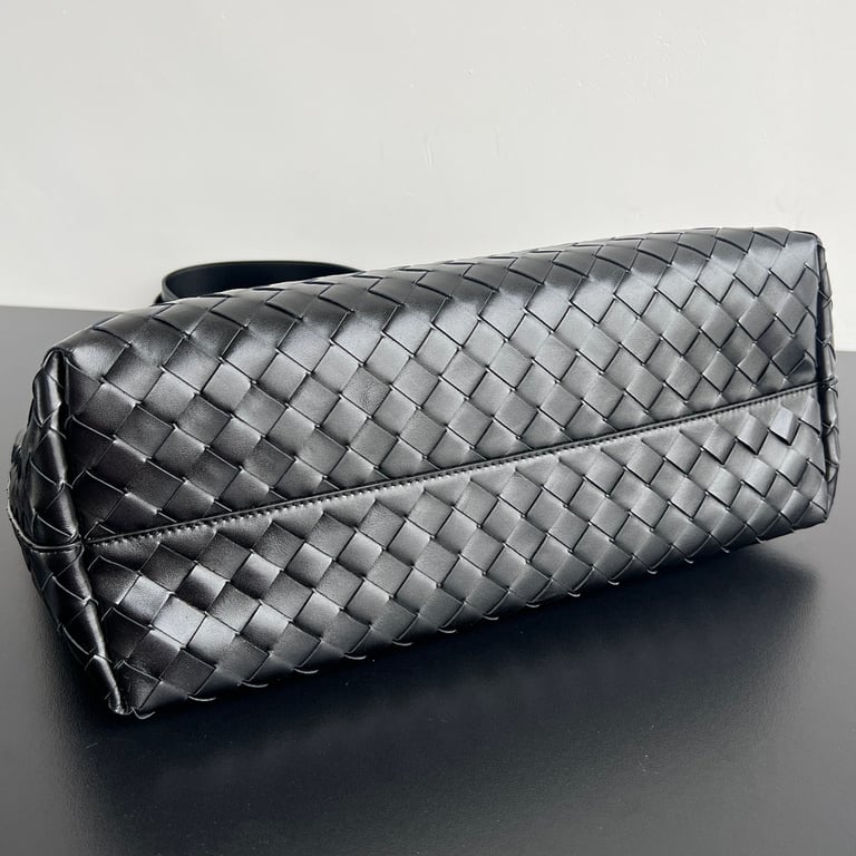 Bottega Veneta Woven Leather Tote 786666 Black - 7