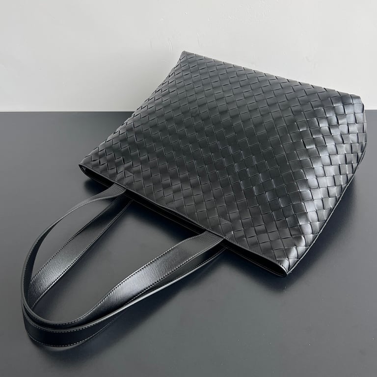 Bottega Veneta Woven Leather Tote 786666 Black - 8