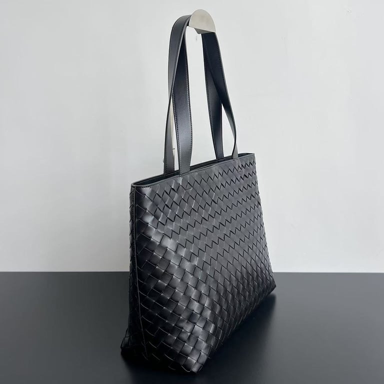 Bottega Veneta Woven Leather Tote 786666 Black - 9