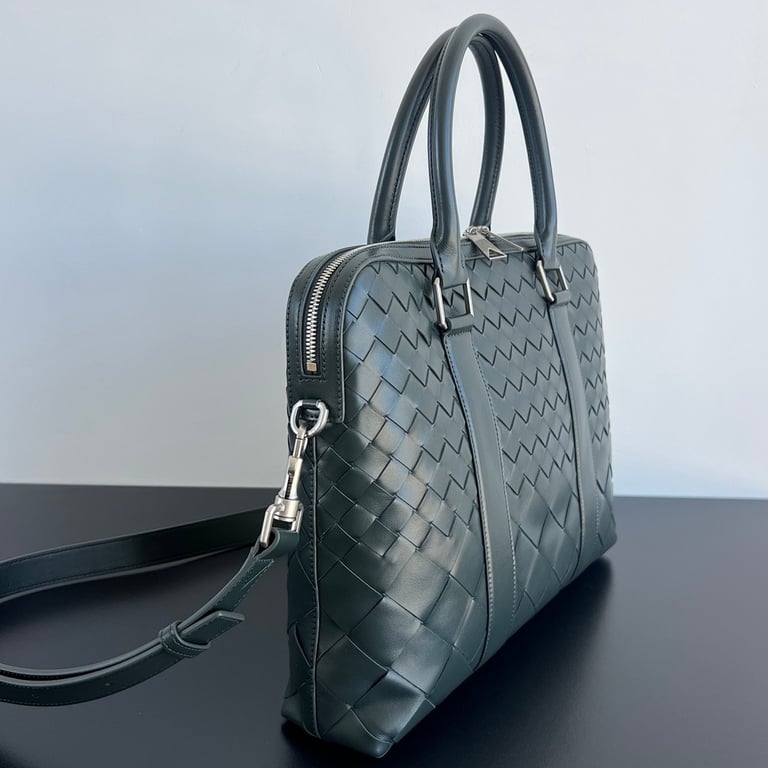 Bottega Veneta 778081 Intrecciato Briefcase Dark Green - 9