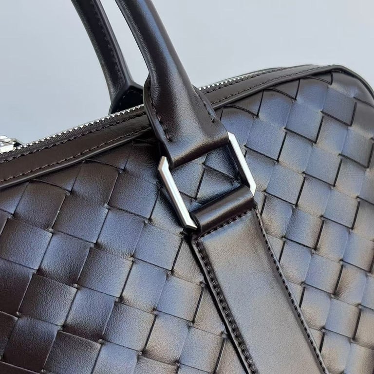 Bottega Veneta Intrecciato Leather Briefcase Black Brown - 5