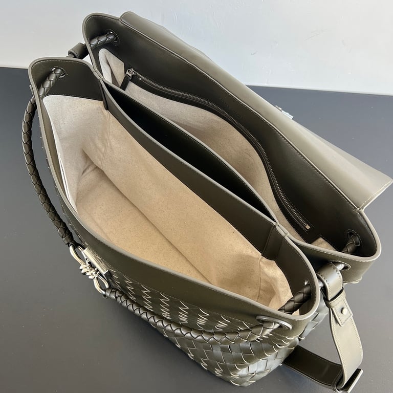 Bottega Veneta Large Andiamo Bag Dark Olive - 6