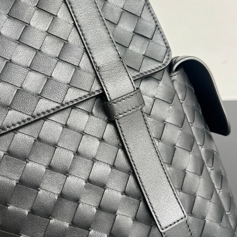 Bottega Veneta Intrecciato Leather Backpack Black 805971 - 4