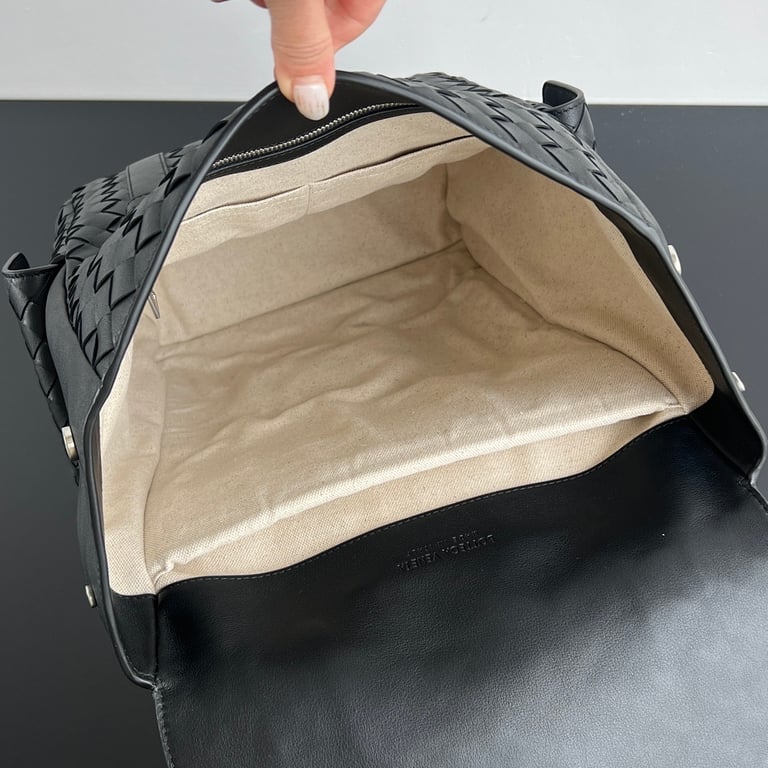 Bottega Veneta Intrecciato Leather Backpack Black 805971 - 6