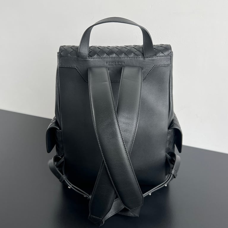 Bottega Veneta Intrecciato Leather Backpack Black 805971 - 8