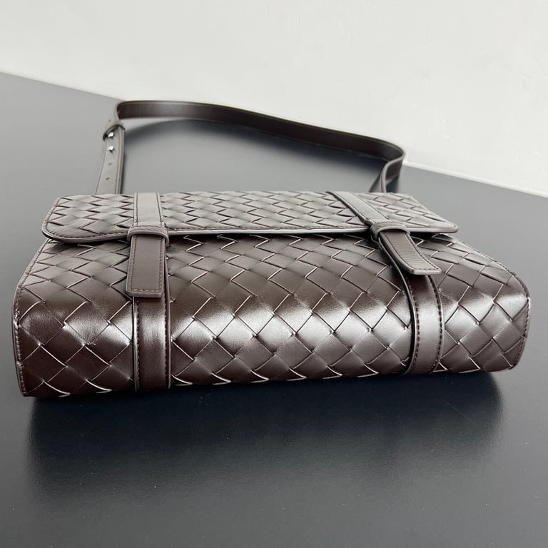 Bottega Veneta Piccolo Intrecciato Messenger Bag Brown - 6