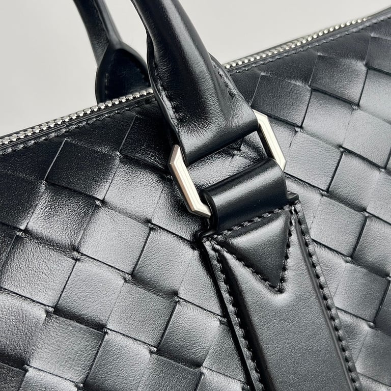 Bottega Veneta Intrecciato Leather Briefcase Black - 4