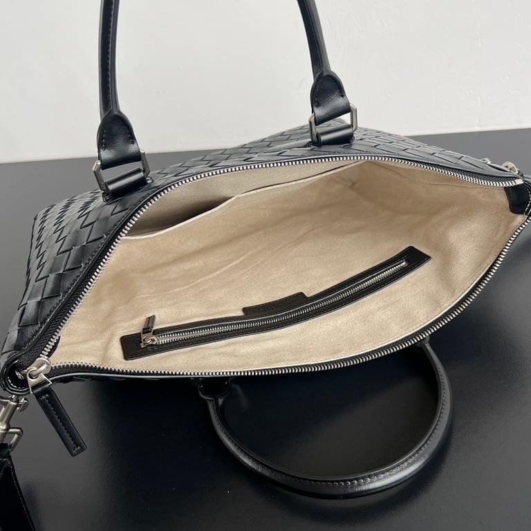 Bottega Veneta Intrecciato Leather Briefcase Black - 6