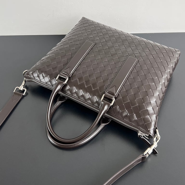 Bottega Veneta Intrecciato Leather Briefcase Brown - 7