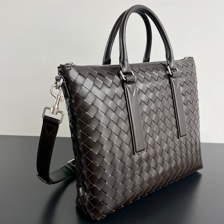 Bottega Veneta Intrecciato Leather Briefcase Brown - 9