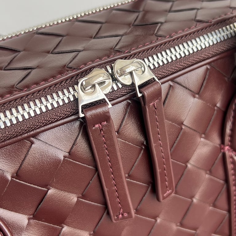 Bottega Veneta Getaway Intrecciato Briefcase Burgundy - 4