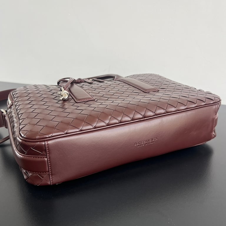 Bottega Veneta Getaway Intrecciato Briefcase Burgundy - 7