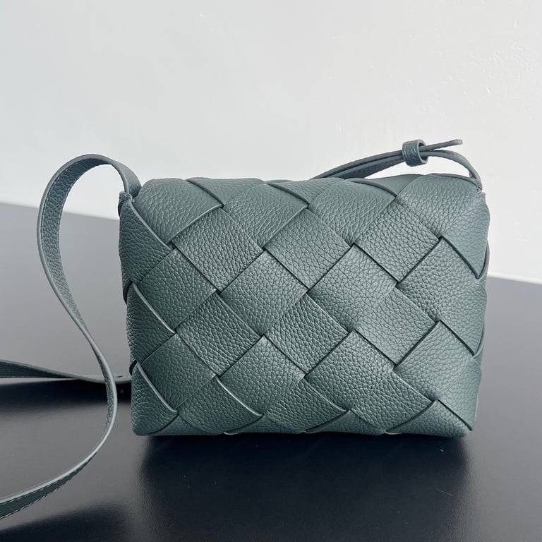 Bottega Veneta Cobble Intreccio Crossbody Bag Green - 9