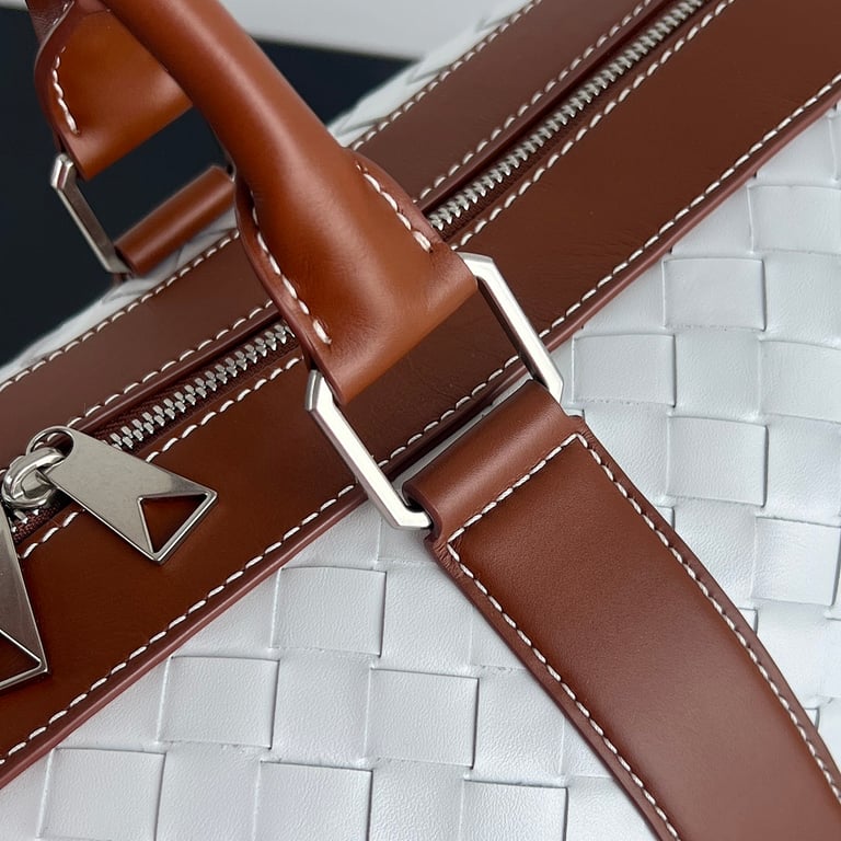 Bottega Veneta Intrecciato Travel Bag White/Brown - 5