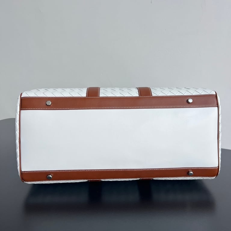 Bottega Veneta Intrecciato Travel Bag White/Brown - 8
