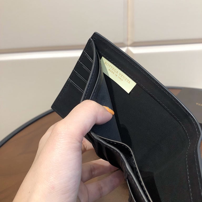 Bottega Veneta Intrecciato Leather Bi-Fold Wallet Black - 3
