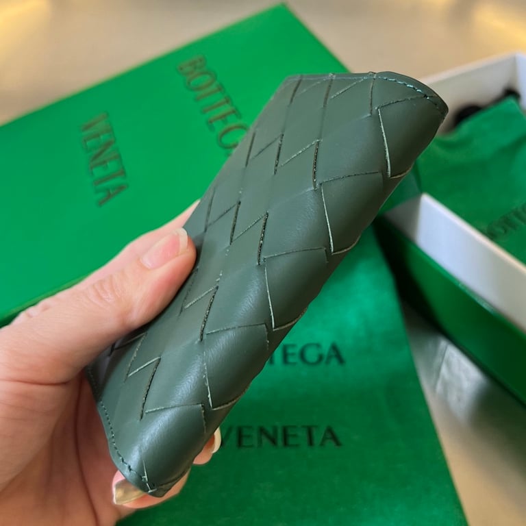 Bottega Veneta Intrecciato Bi-Fold Card Case 592619 Green - 7