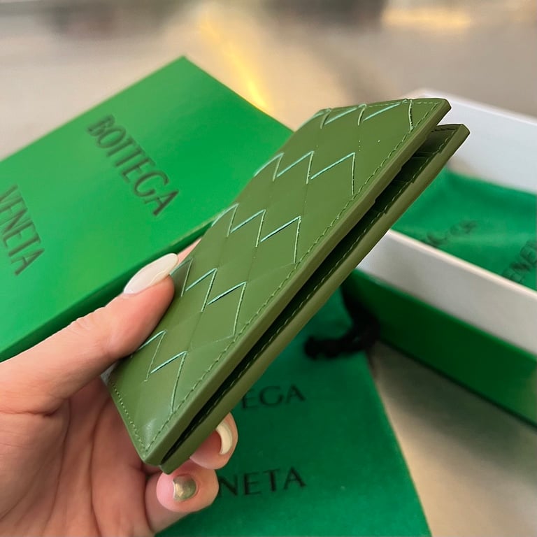 Bottega Veneta 592619 Intrecciato Card Holder Green - 9