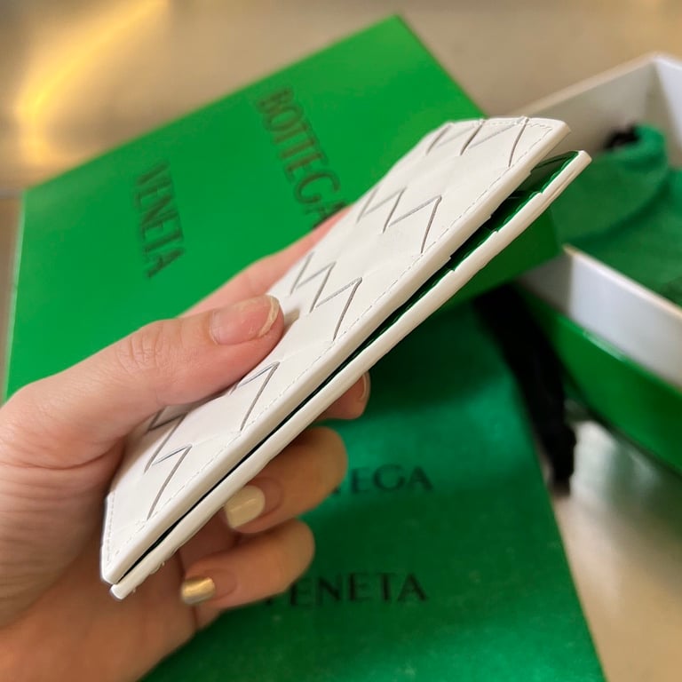 Bottega Veneta 592619 Intrecciato Card Holder White - 9