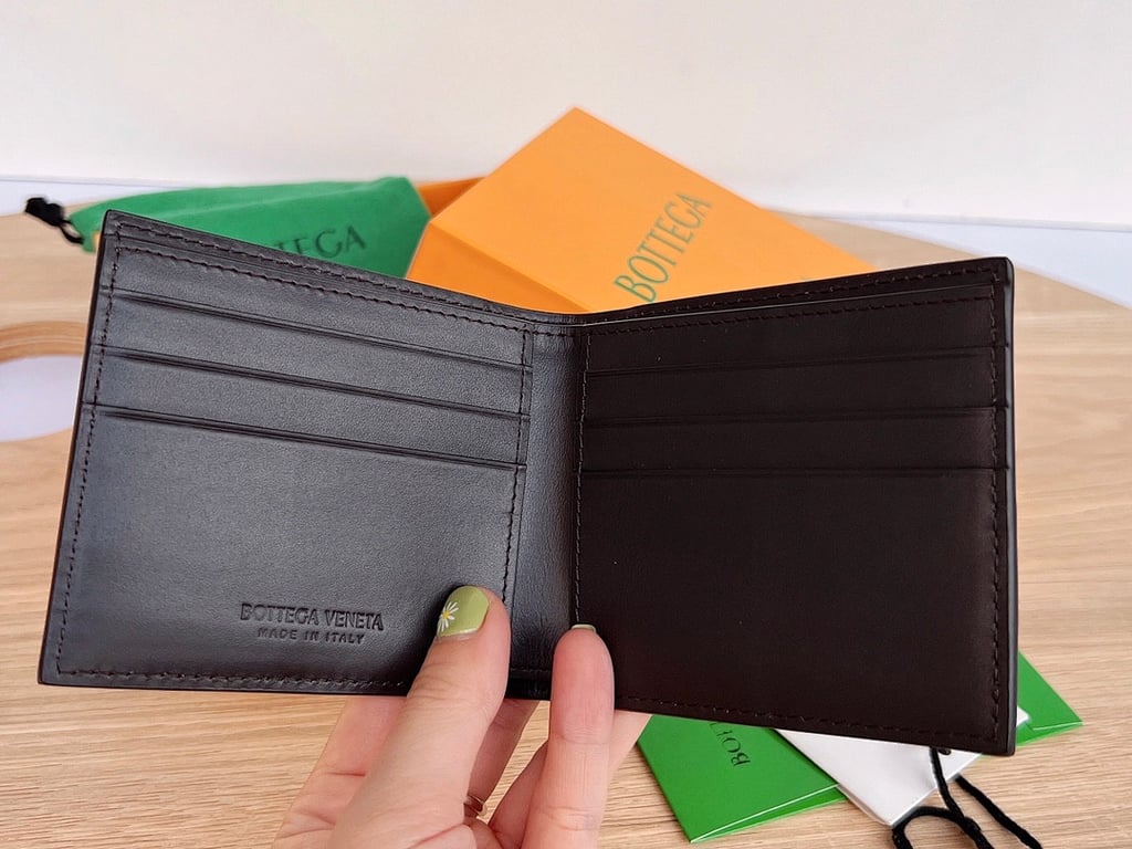 Bottega Veneta Intrecciato Bi-Fold Wallet Chocolate Brown - 6