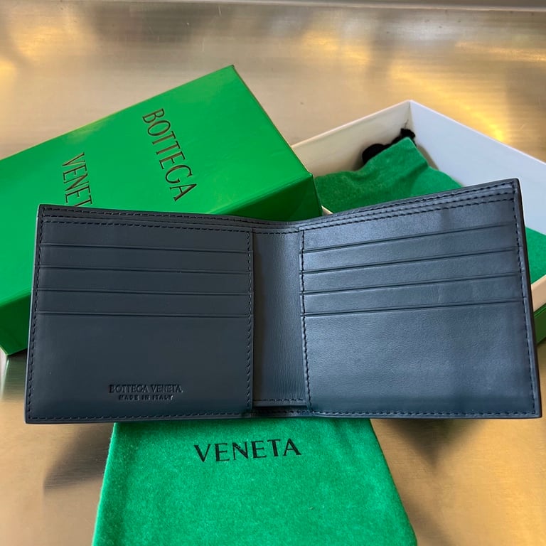 Bottega Veneta 605721 Intrecciato Bi-Fold Wallet Deep Blue - 5